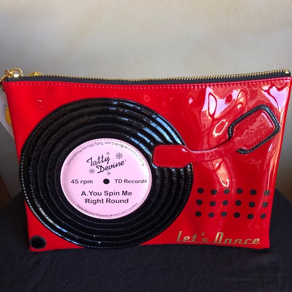 Tatty Devine Handbags - Tatty Devine Vintage Style Record Cosmetic Case